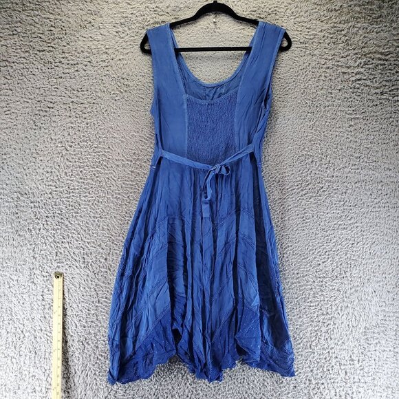 Sakkas Dress Womens Small Blue Boho Embroidered Sleeveless Handkerchief *NWT* - Picture 11 of 12